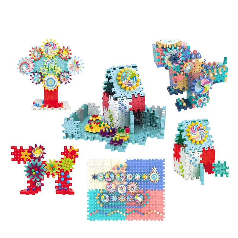 Wholesale Montessori Educational Handmade DIY 3D Plastic Building Block Toy for Kids