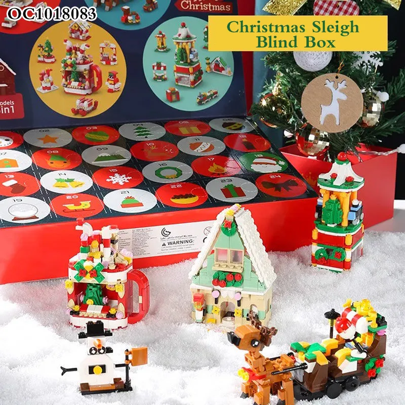 Wholesale Montessori Christmas Custom Block Plastic Building Blocks Set Cartoon Mini Toys for Kids Gift
