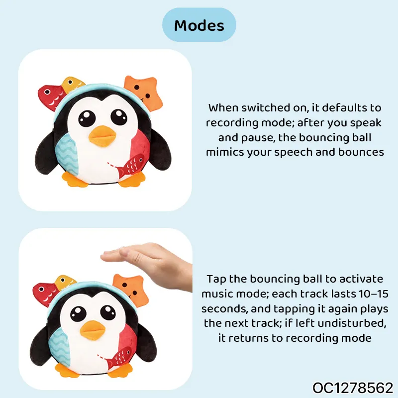 Wholesale Stuffed Cute Baby Soothing Soft Walking Penguin Animal Plush Toy