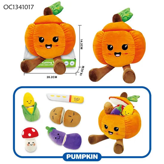 Wholesale Stuffed Fruit and Vegetable Cutting Custom Plush Cognitive Baby Educational Learning Toy