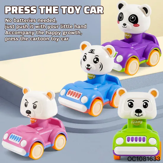 Wholesale Baby Brain Press and Go Cartoon Animal Small Toys Miniature Car