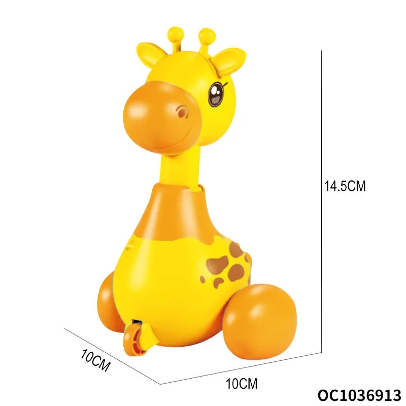 Wholesale Funny Cartoon Press and Go Animal Small Plastic Giraffe Baby Montessori Sensory Toy