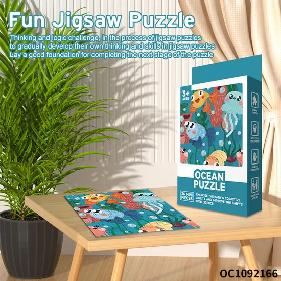 Gift Popular Kids Funny 36PCS Jigsaw Puzzle Printing Small Educational Puzzle Sea Animal Games Toy for Kids