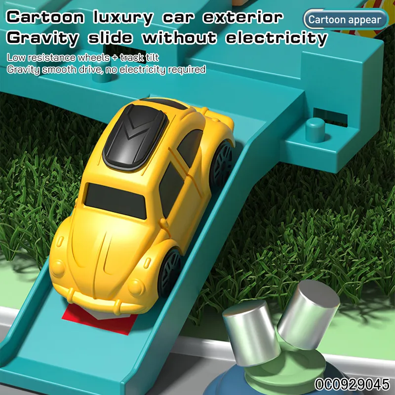Dinosaur King Game DIY Assembling Rail Toy Car Parking Garage Toy with Mini Alloy Car