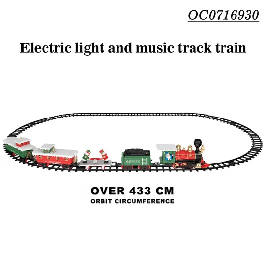 Christmas Decoration Lighted Musical Electric Train Toys with Track Set