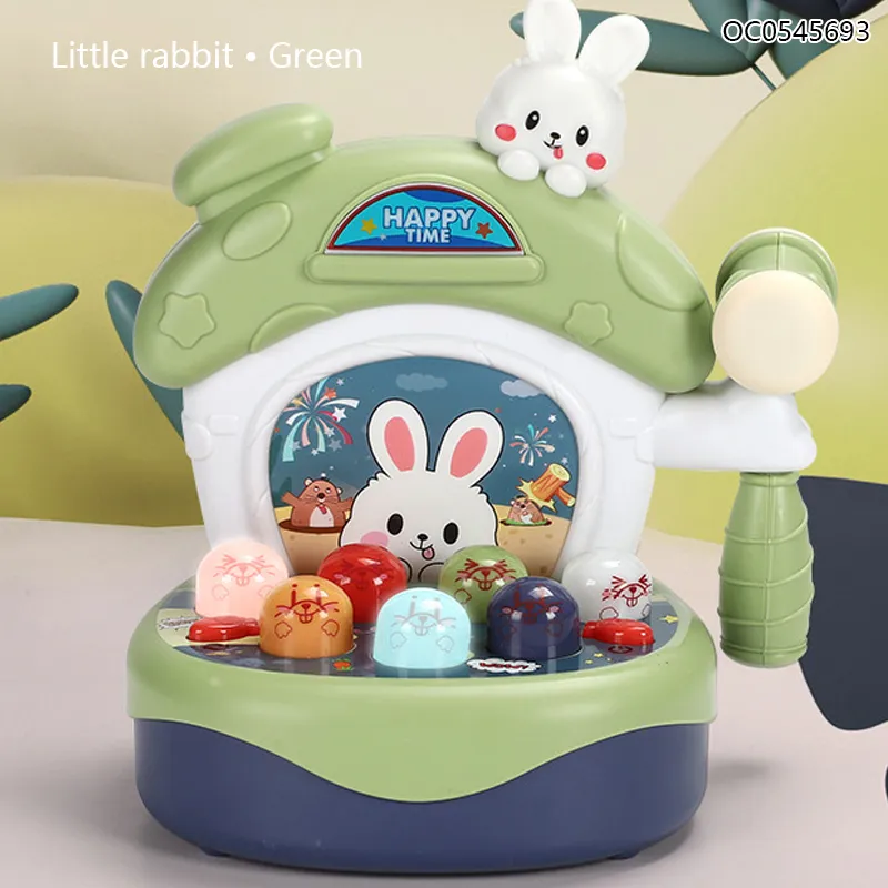 Wholesale Family Rabbit LED Lighted up Plastic Whack a Mole Electronic Board Game for Kids