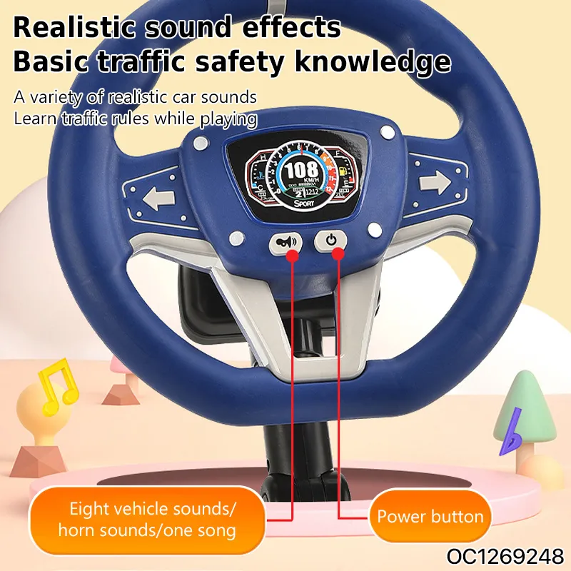 Wholesale Interesting Child Educational Montessori New Pretend Toys Game Car Key Kids Electric Steering Wheel Toy