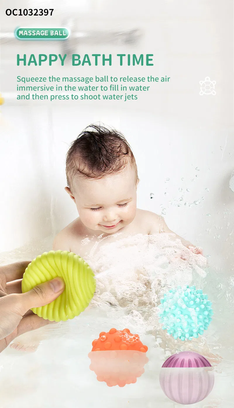 Wholesale Children Water Shower Hand Eye Soft Cube Baby Silicone Bath Toy