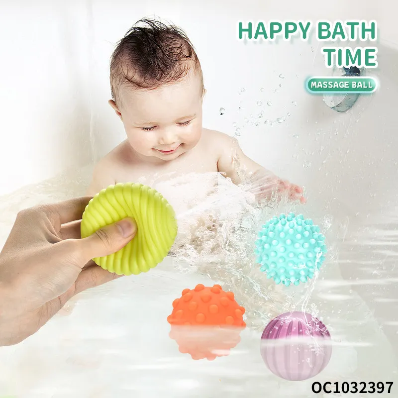 Wholesale Children Water Shower Hand Eye Soft Cube Baby Silicone Bath Toy