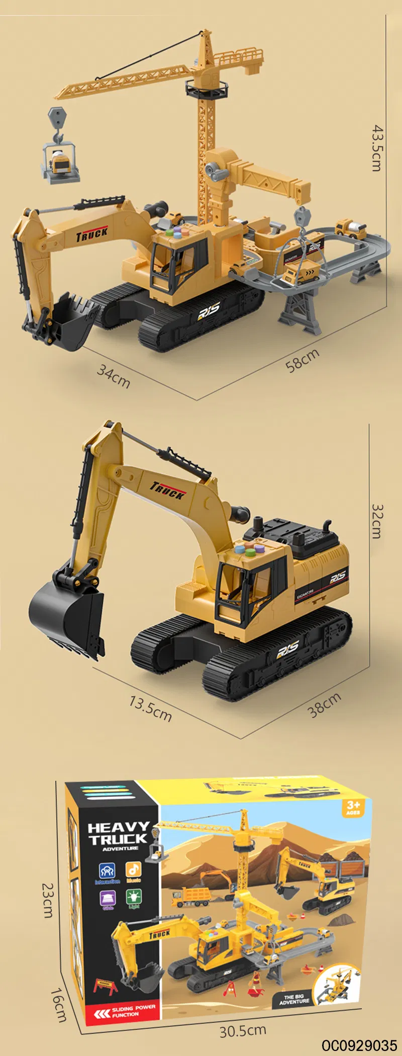 Track Slot Adventure Excavator Game Montessori Educational Toys for Boys