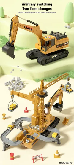 Track Slot Adventure Excavator Game Montessori Educational Toys for Boys