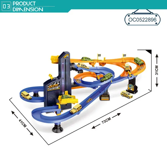 Light up Racing Toy Game Plastic Sliding Tracks Assembly Toy for Cars