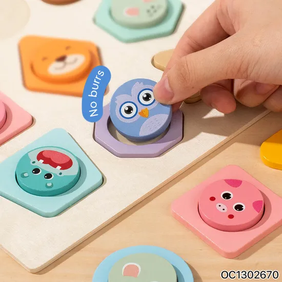 Baby Toys 3D Puzzle Cartoon Animals Vehicle Cognitive Improvement Learning Game Jigsaw Puzzle Wooden Match Toys for Kid Children
