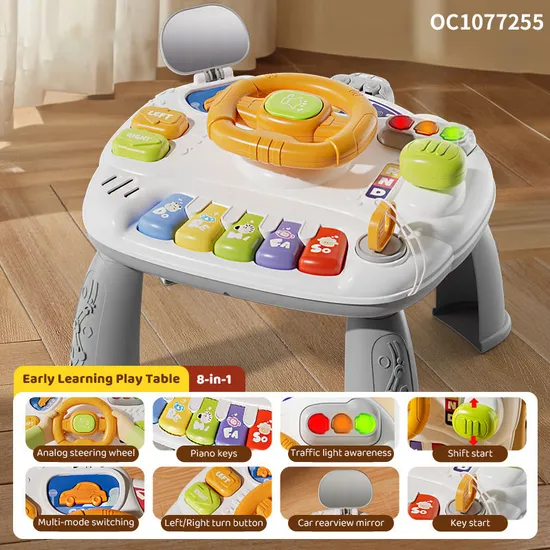 B/O Children Educational Electric Driving Plastic Baby Steering Wheel Board Montessori Toys