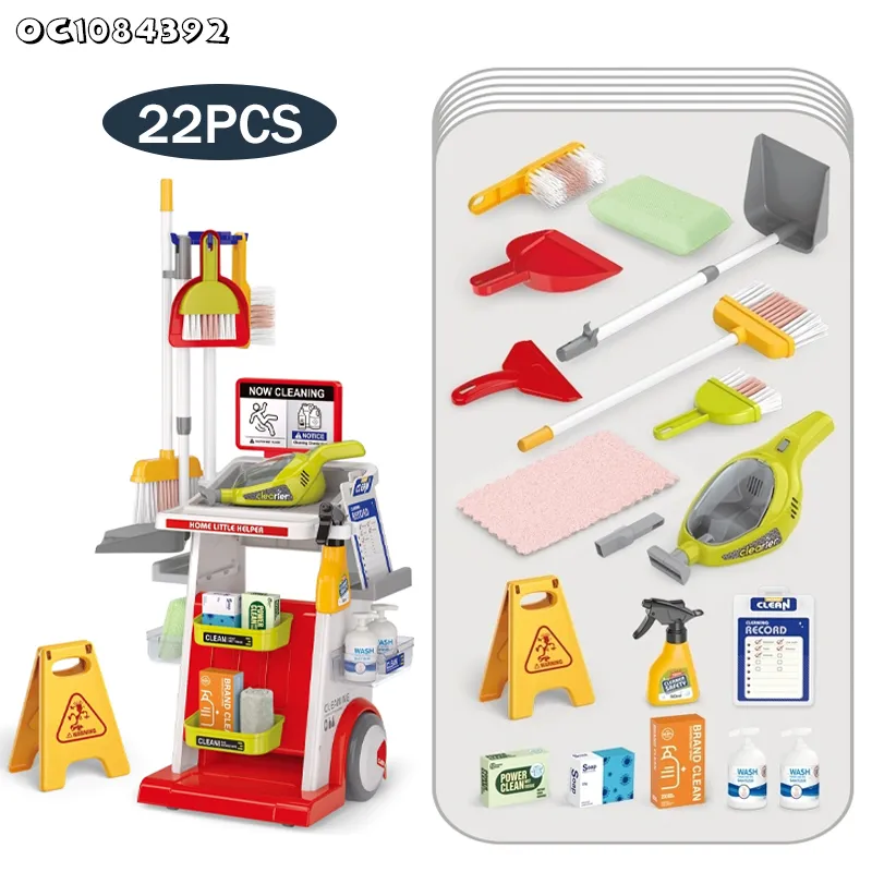 Wholesale Children Montessori Girl Pretend Play Plastic Cleaning Kids House Play Cleaning Set