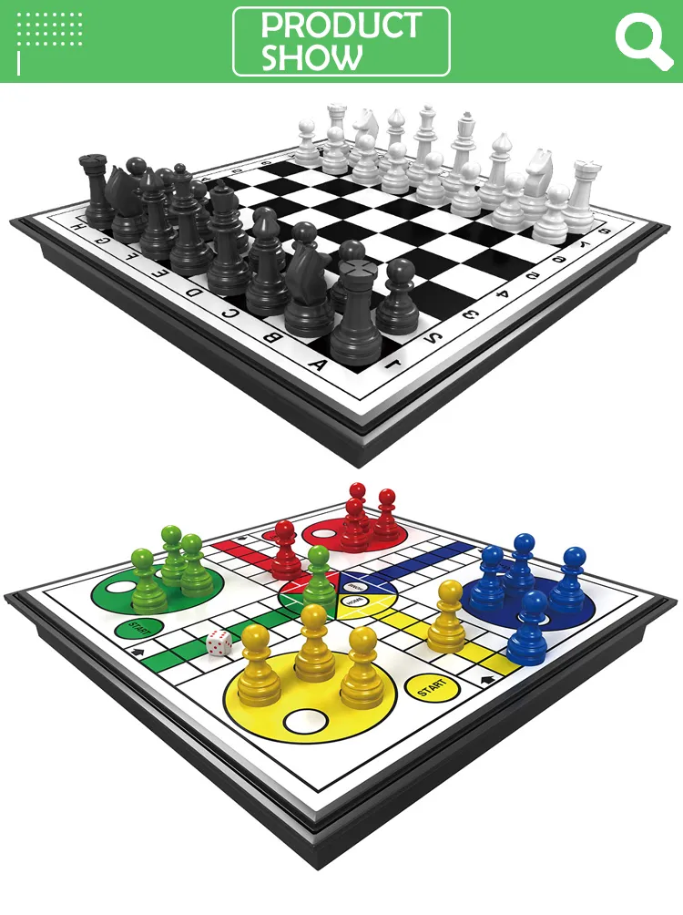 Wholesale Family 2 in 1 International Magnetic Chess and Flying Kids Playing Chess Board Set Game