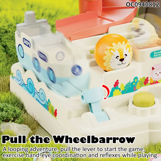 Ball Track Hand Eye Coordination Training Brain Adventure Games Toys for Infant with Tower Crane Toy