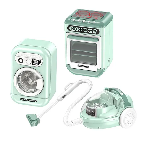 Wholesale Children's Washing Machine Pretend Plastic Children House Play Toys Set with Light and Sound