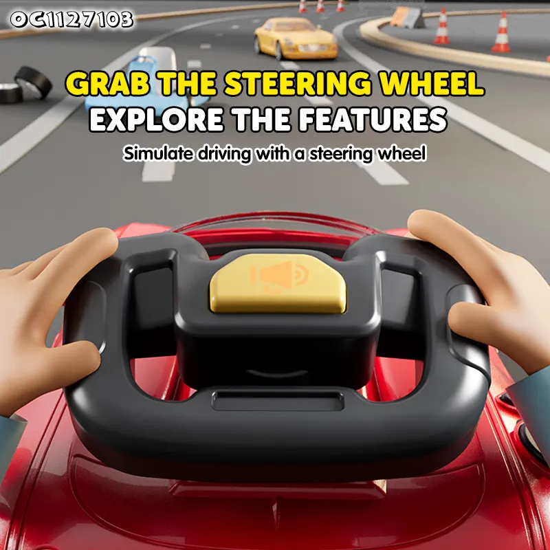 Baby Children Electric Racing Adventure Car Game Steering Wheel Toy for Kids with Music and Light