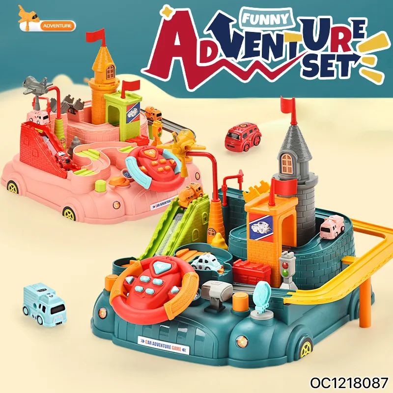 Custom Board Games Children Educational Interesting Bus Taxi Car Adventure on Track Plane Steering Wheel Set Toys for Kids