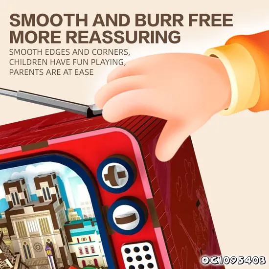 124PCS DIY Board Games New Building Scale Model Children Toys and 3D Puzzle Wooden Toy for Children