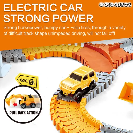 Battery Powered Engineering Truck Flexible Assembly Changeable Track Rail Car Parking Lot Slot Gift Toys for Boys Wholesale