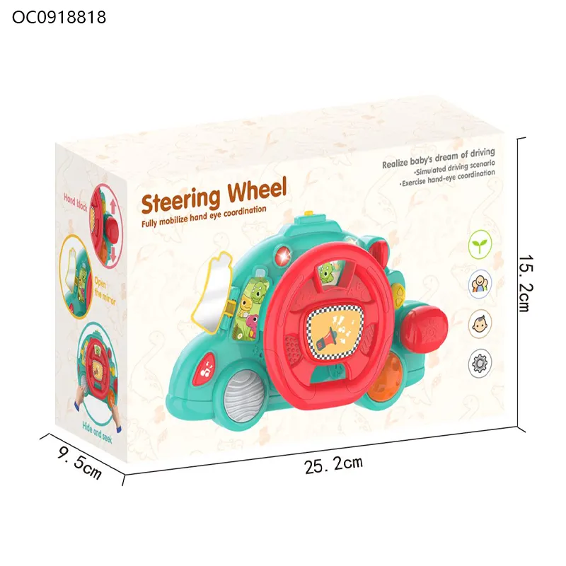 Children Interactive Plastic Education Electric Plastic Racing Adventure Steering Wheel Toys for Children