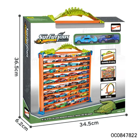 360 Degree Rotation Kid Toys Hot Selling Ejection Slot Car Race Track Toys with Alloy Cars
