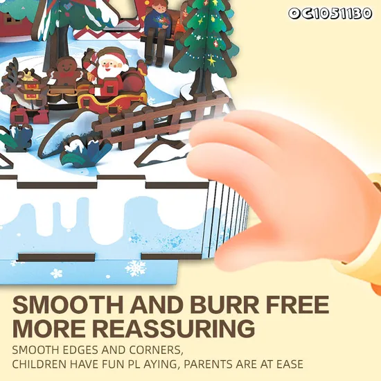 99PCS Educational Games DIY Toys Electronic Christmas Tree Musical Box 3D Wooden Jigsaw Puzzle Board Toy for Adults and Kids
