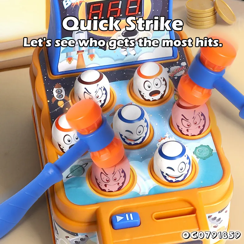 Wholesale 2 Players Family Classic Electric Hammer Interactive Funny Whack a Mole Game Board Game for Kids with Music Light