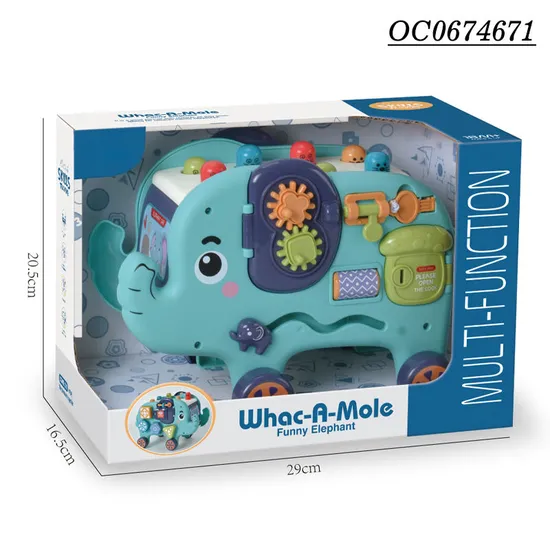 Wholesale Kid Interactive Educational Cartoon Elephant Whack a Mole Game Custom Board Montessori Baby Toys