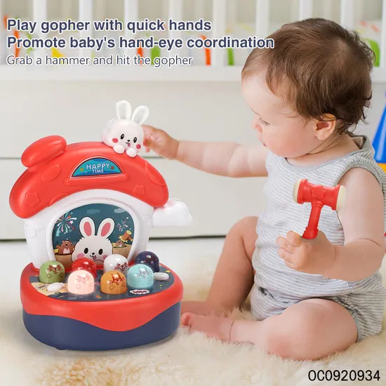 Wholesale Family Interactive Intelligence Educational Baby Electric Plastic Kids Board Whack a Mole Game light and Music