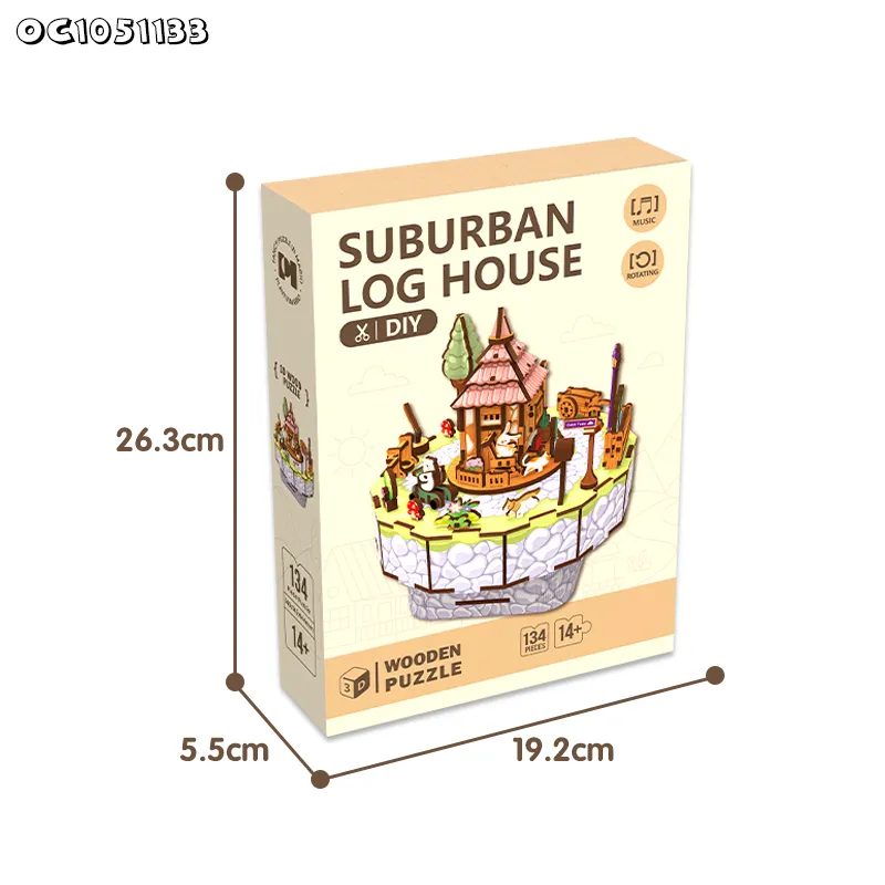 134PCS 3D Wooden Puzzle Music Box Maker DIY Jigsaw Puzzle Board Stem Educational Toy Science Assembly Kits Toy