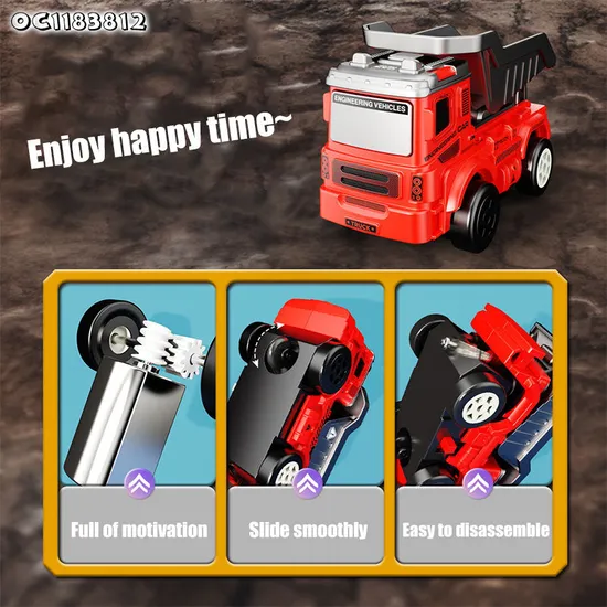 Wholesale Engineering Toy Truck Educational Indoor Construction Jigsaw Puzzle Train Race Car Track Toy Truck Toy with Slots