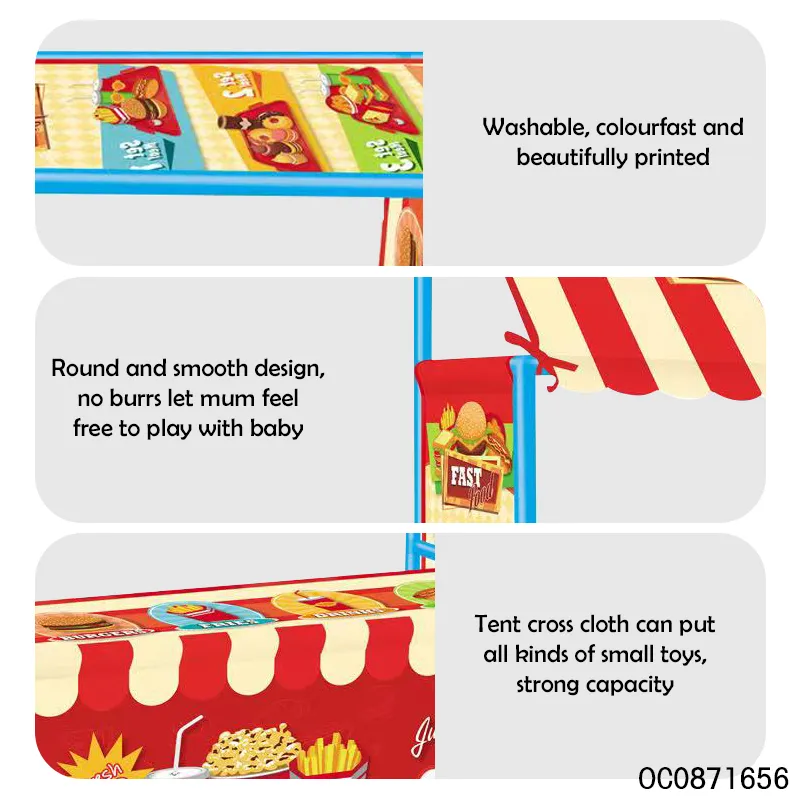 Wholesale Family Role Play Fast Food Shop Design Indoor Play Tent for Children Kids