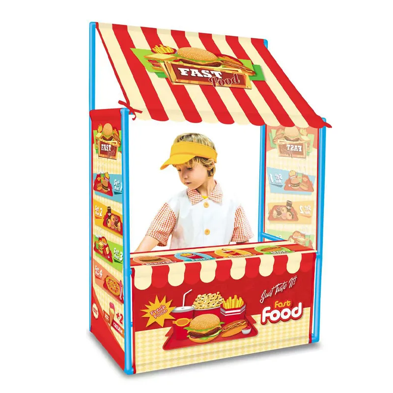 Wholesale Family Role Play Fast Food Shop Design Indoor Play Tent for Children Kids