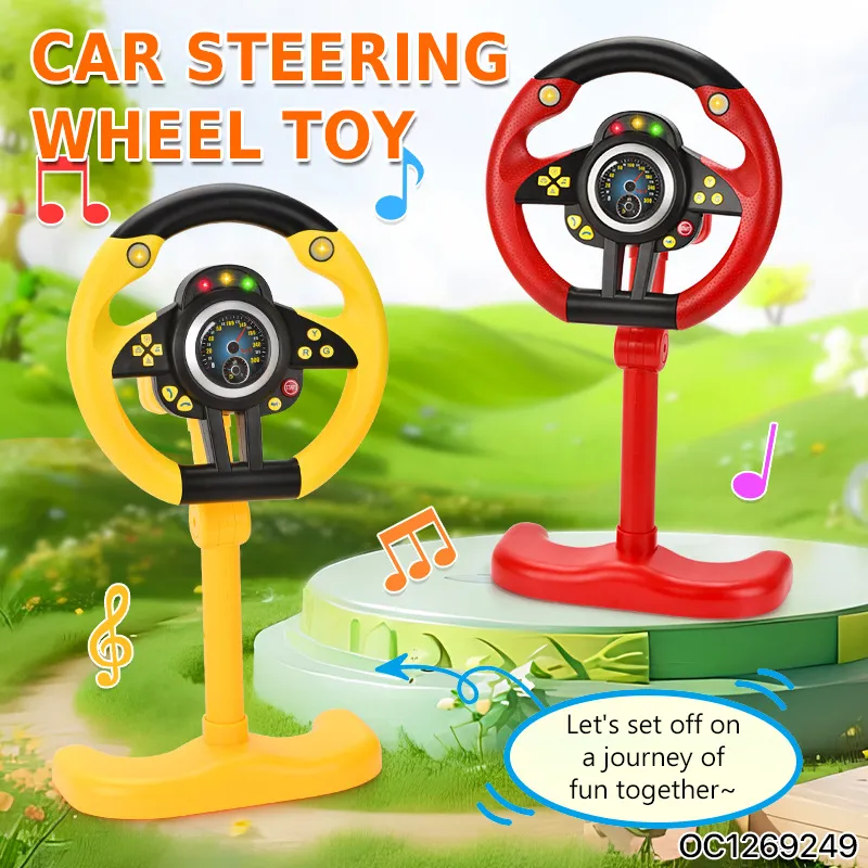 4 Colors Kids Children Electric Interactive Musical Racing Plastic Adventure Steering Wheel Toy for Kids