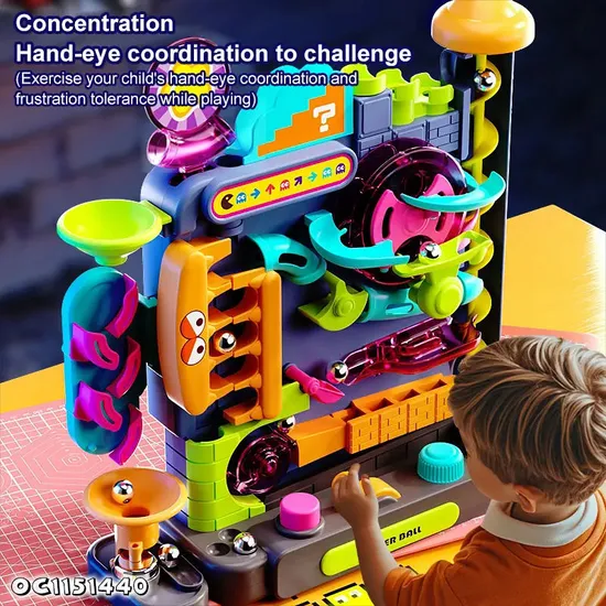 Adventure 360 Automatic Rolling Toy Sliding Ball Car Tower Toy Shooting Rotating Track Toy for Kids Hand Eye Coordination