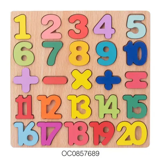 Custom Children Wooden Alphabets Number Kids Montessori 3D Learning Jigsaw Puzzle DIY Educational Board Game Toys for Boys Girls