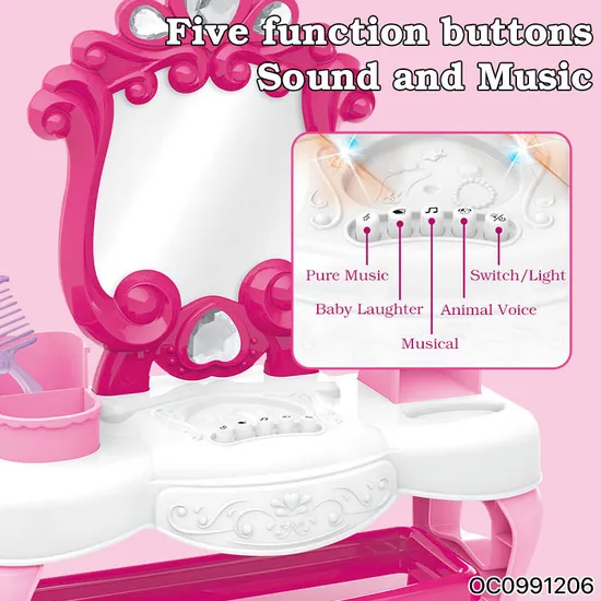 Wholesale Girls Cheap Toy Pretend Beauty Salon Make up Play Set Mirror Dressing Table Fashion Toys for Kids Beauty Products