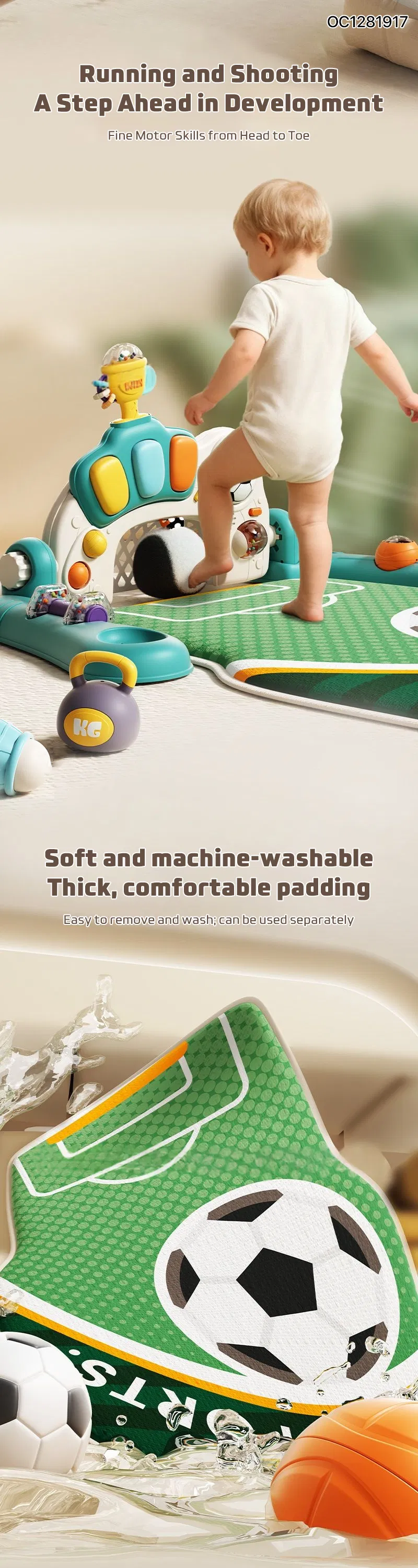 Hot Selling New Born Wholesale Play Soccer Training Gym Activity Mat Sensory Mat
