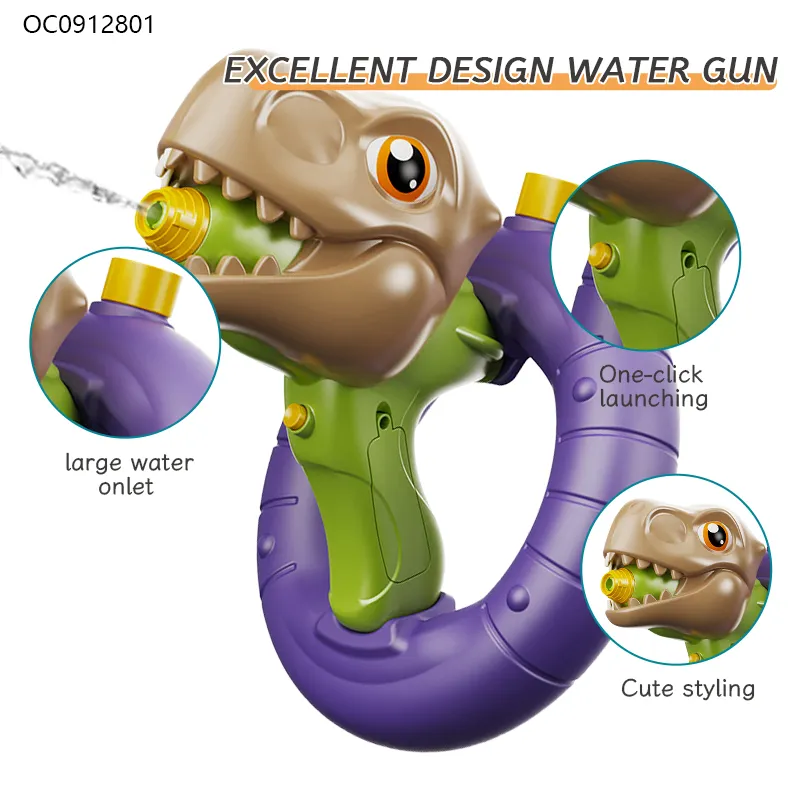Summer Game Outdoor Beach Play Dinosaur Wrist Gun Plastic Gift Automatic Large Capacity Electronic Water Guns for Children