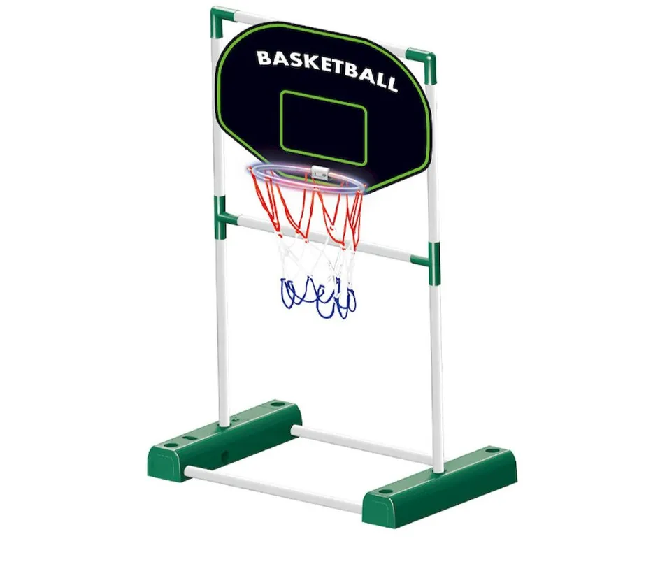Kids Outdoor Glow Light-up Mobile Basketball Hoop for Nighttime Sports