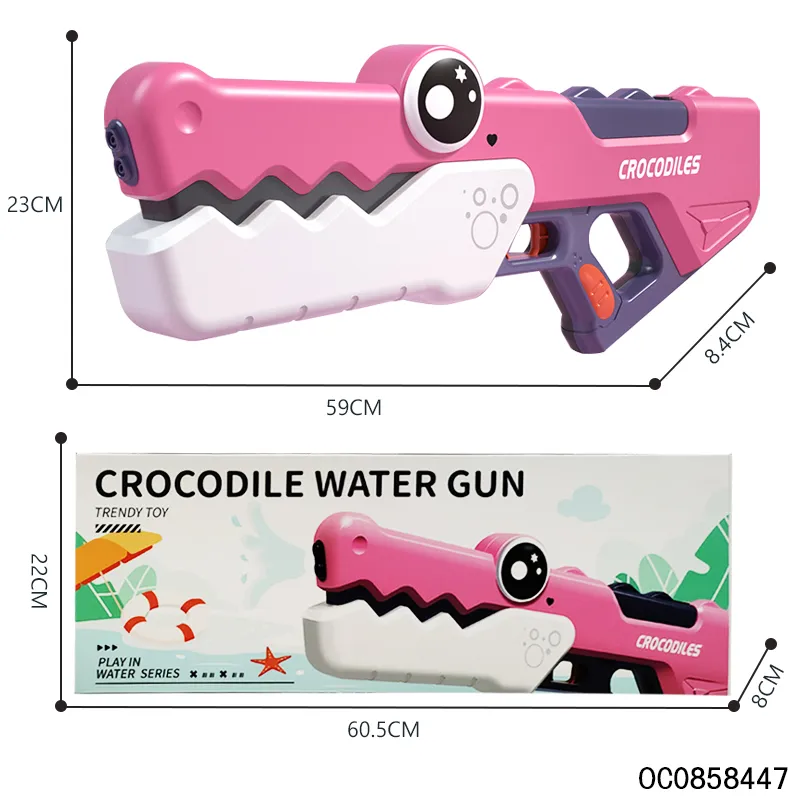 Outdoor Toy Crocodile Backyard Garden Play Plastic High Pressure Large Capacity Electric Automatic Toy Water Gun