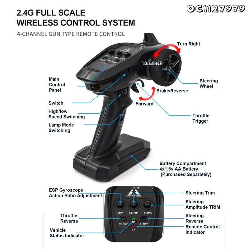 Plastic Wheel Stunt High Speed Wireless Remote Control RC Car