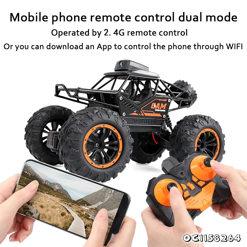 WiFi Connect Climbing Mobile Phone RC off Road Remote Control 1: 24 Scale Alloy Models Car with Camera for Kids