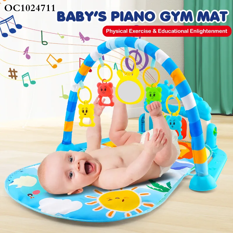Hot Selling Newborn Pedal Musical Piano Creative Training Play Gym Soft Safe Mat Activity with Hanging Toys