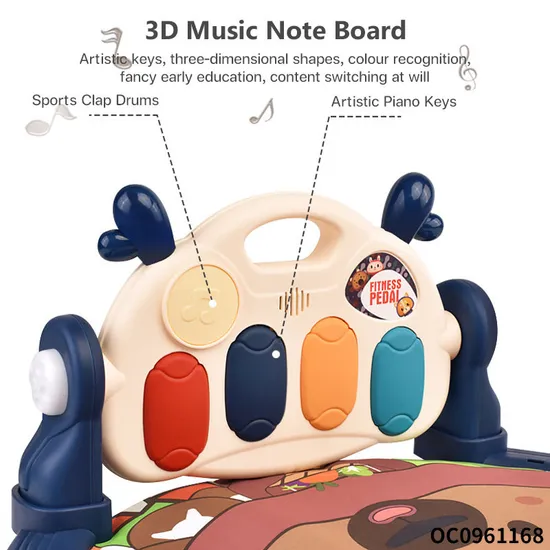 Hot Selling Foldable New Born Baby Toy Musical Pedal Piano Floor Exeecise Baby Crawling Activity Gym Play Mat
