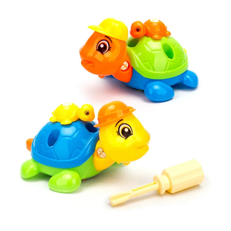 Animal Assembly Tool Kits Small Promotional Turtle Small Plastic Self Disassembling and Assembling Toy for Kids with Screws Nuts