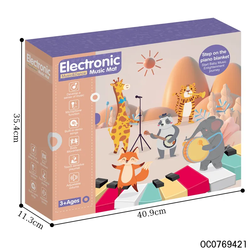 Hot Selling Children Microphone Play Piano Gym Music Mat Kids Electronic Activity Sensory Mat